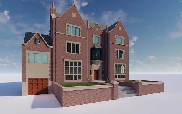 A three-dimensional virtual model of Chabad's MANA Jewish Center ahead of its placement in Decentraland. (Courtesy)