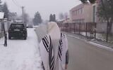 File: A member of the Jewish Lev Tahor cult in Bosnia and Herzegovina in television footage broadcast by the N1 BiH news outlet on January 28, 2022. (Screenshot/ YouTube)