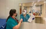 Staff at Hadassah Medical Center on January 18, 2021 (courtesy of Hadassah Medical Center)