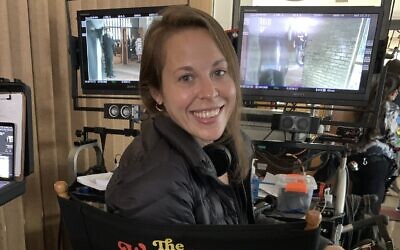 Screenwriter Yael Galena on the set of 'The Wonder Years' reboot. (Courtesy of Galena)