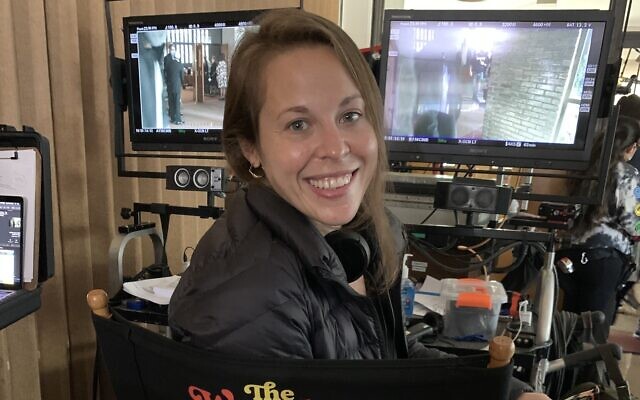 Screenwriter Yael Galena on the set of 'The Wonder Years' reboot. (Courtesy of Galena)