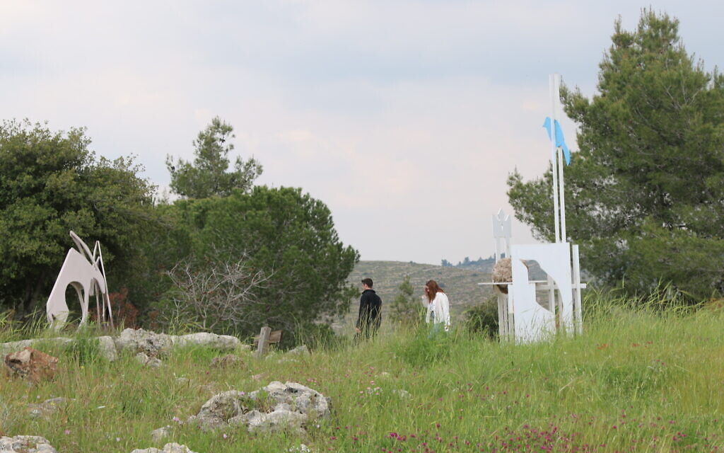Sculptures near the Benny Kaplan Overlook in Neve Ilan Forest. (Shmuel Bar-Am)