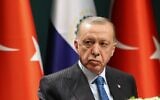 Turkish President Recep Tayyip Erdogan attends a press conference at the Presidential Complex in Ankara, on January 22, 2022. (Adem Altan/AFP)