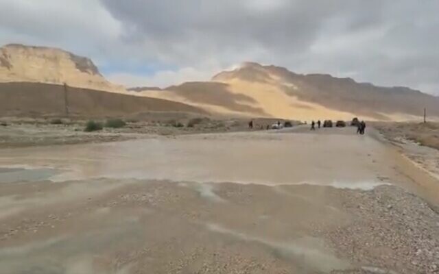Flooding in the south of Israel, on February 5, 2022. (Screenshot/Israel Nature and Parks Authority) Flooding in the south of Israel, on February 5, 2022. (Screenshot/Israel Nature and Parks Authority)