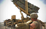 Illustrative: US soldiers near a Patriot missile battery at Al-Dhafra Air Base in Abu Dhabi, United Arab Emirates, on May 5, 2021. (Staff Sgt. Jao'Torey Johnson/US Air Force via AP)