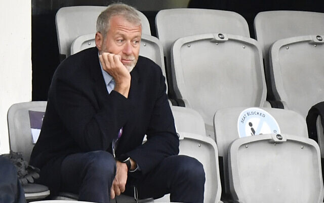 Chelsea soccer club owner Roman Abramovich attends the UEFA Women's Champions League final soccer match in Gothenburg, Sweden, on May 16, 2021. (Martin Meissner/AP) Chelsea soccer club owner Roman Abramovich attends the UEFA Women's Champions League final soccer match in Gothenburg, Sweden, on May 16, 2021. (Martin Meissner/AP)
