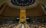 United Nations Secretary-General Antonio Guterres addresses the emergency session of the United Nations General Assembly, on February 28, 2022. (AP Photo/Seth Wenig)