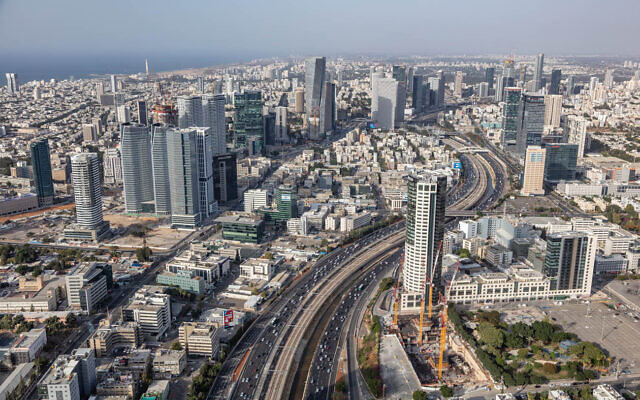 An aerial view of Tel Aviv towers and buildings. (Courtesy of C&W Inter Israel) An aerial view of Tel Aviv towers and buildings. (Courtesy of C&W Inter Israel)