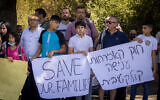 People hold a protest against the 'Citizenship Law' outside the Knesset, on June 29, 2021. (Yonatan Sindel/Flash90)