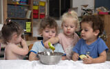 Children at a kindergarten in Moshav Yashresh, September 5, 2021 (Yossi Aloni/Flash90)