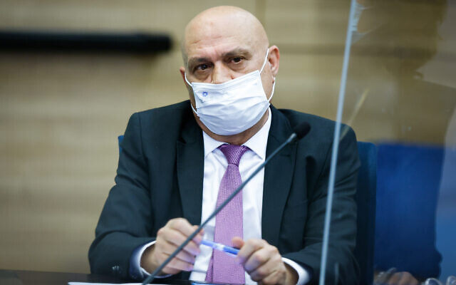 Regional Cooperation Minister Esawi Frej attends a Meretz faction meeting at the Knesset Jerusalem, on February 7, 2022. (Olivier Fitoussi/Flash90) Regional Cooperation Minister Esawi Frej attends a Meretz faction meeting at the Knesset Jerusalem, on February 7, 2022. (Olivier Fitoussi/Flash90)