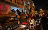 Medics at the scene of an apartment fire on Jerusalem's Daniel Street in which a 12-year-old boy was killed on February 1, 2022 (Courtesy)