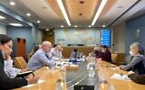 A meeting of Foreign Ministry officials on February 15, 2022, to discuss the security situation in Ukraine. (Foreign Ministry)