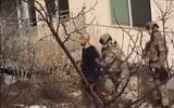 Screen capture from video allegedly showing the arrest of Matthew Harris, a former lecturer, who is suspected of threatening a mass shooting at the University of California, Los Angeles. (Twitter)