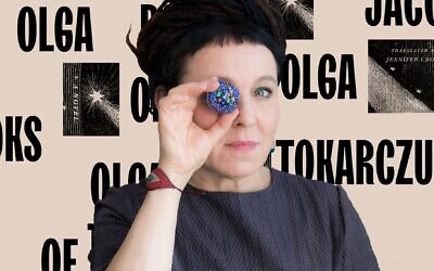 Polish novelist Olga Tokarczuk sets her gaze on a Jewish mystical cult leader in 'The Books of Jacob,' newly translated into English. (Collage by Grace Yagel via JTA)