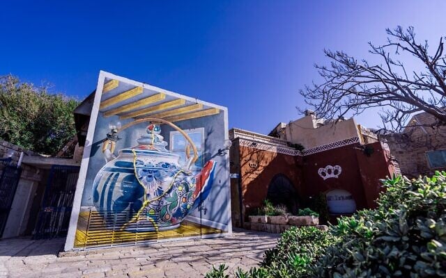 The pop surrealist art of Dutch artist Leon Keer, whose distorted teapot mural now decorates a wall in Old Jaffa, dedicated on February 24, 2022 (Courtesy Meijler Art) The pop surrealist art of Dutch artist Leon Keer, whose distorted teapot mural now decorates a wall in Old Jaffa, dedicated on February 24, 2022 (Courtesy Meijler Art)
