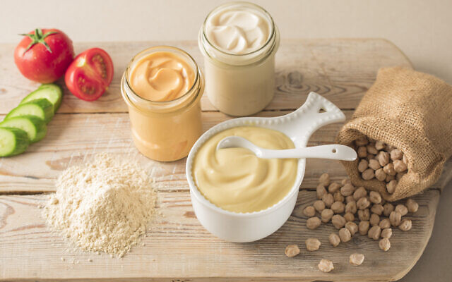 Various spreads made with Israeli food tech startup InnovoPro's chickpea protein product. (InnovoPro) Various spreads made with Israeli food tech startup InnovoPro's chickpea protein product. (InnovoPro)
