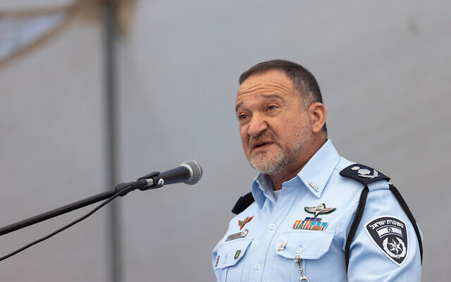 Police chief Kobi Shabtai at a police ceremony in Jerusalem, on September 5, 2021. (Olivier Fitoussi/Flash90) Police chief Kobi Shabtai at a police ceremony in Jerusalem, on September 5, 2021. (Olivier Fitoussi/Flash90)
