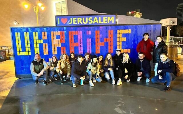 Ukrainian Jews visit Jerusalem as part of a Birthright Israel program in February 2022. (Birthright Israel) Ukrainian Jews visit Jerusalem as part of a Birthright Israel program in February 2022. (Birthright Israel)