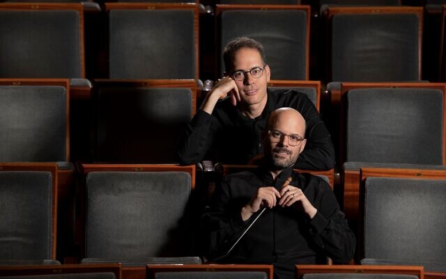 Zohar Sharon, left and Roi Oppenheim of The Revolution Orchestra, currently performing 'The Roosters -- The Remix' over several dates in March 2022 (Courtesy The Revolution Orchestra) Zohar Sharon, left and Roi Oppenheim of The Revolution Orchestra, currently performing 'The Roosters -- The Remix' over several dates in March 2022 (Courtesy The Revolution Orchestra)
