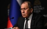 Russian Foreign Minister Sergei Lavrov looks on as he gives a press conference after meeting Ukraine's Foreign Minister for talks in Antalya, on March 10, 2022. (Ozan Kose/AFP)