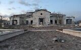 A general view shows a damaged mansion following an overnight attack in Erbil, the capital of the northern Iraqi Kurdish autonomous region, on March 13, 2022 (SAFIN HAMED / AFP)