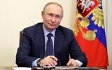 Russian President Vladimir Putin holds a meeting with winners of state culture prizes via a video link at the Novo-Ogaryovo state residence outside Moscow on March 25, 2022 (Mikhail KLIMENTYEV / SPUTNIK / AFP)