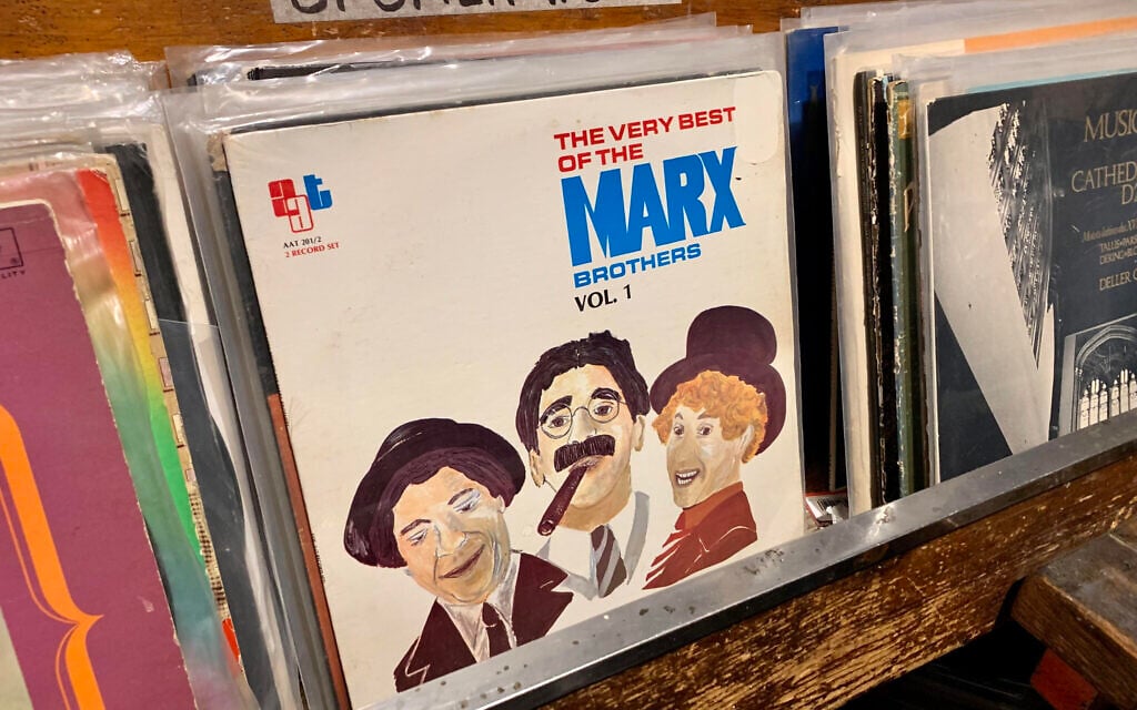 The Music Inn has a variety of vintage records, like this Marx Brothers album (Courtesy of Jackie Hajdenberg/ JTA)