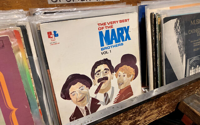 The Music Inn has a variety of vintage records, like this Marx Brothers album (Courtesy of Jackie Hajdenberg/ JTA)