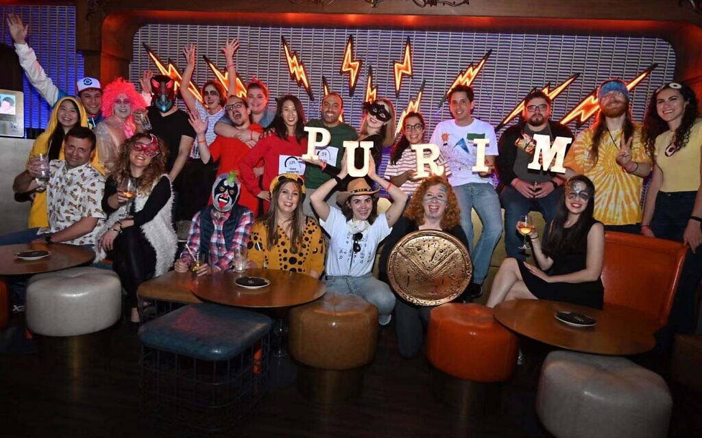 Purim in Shanghai, 2020. (courtesy, Hannah Maia Frishberg/ via JTA)
