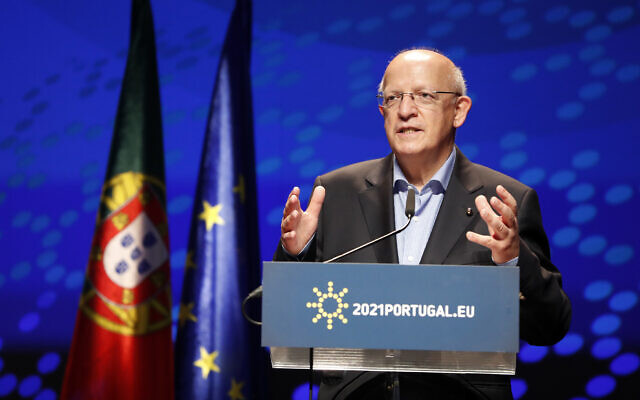 Portugal's Foreign Minister Augusto Santos Silva speaks during a media conference after a meeting of EU foreign ministers in Lisbon, May 27, 2021. (AP Photo/Armando Franca) Portugal's Foreign Minister Augusto Santos Silva speaks during a media conference after a meeting of EU foreign ministers in Lisbon, May 27, 2021. (AP Photo/Armando Franca)