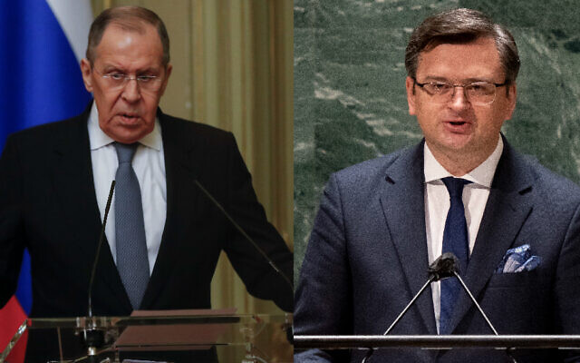 Russian Foreign Minister Sergey Lavrov (left) and Ukraine Foreign Minister Dmytro Kuleba. (Composite/AP) Russian Foreign Minister Sergey Lavrov (left) and Ukraine Foreign Minister Dmytro Kuleba. (Composite/AP)