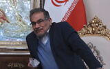 Secretary of Iran's Supreme National Security Council Ali Shamkhani sits in a meeting in Tehran, Iran, on June 12, 2021. (Vahid Salemi/AP)