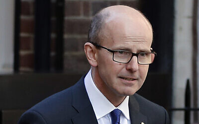 Jeremy Fleming, head of the British Government Communications Headquarters (GCHQ), in London, Feb. 14, 2019. (Frank Augstein/AP)