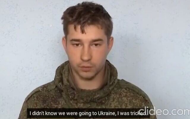 Screen capture from video of a Russian soldier captured by Ukrainian forces. (YouTube) Screen capture from video of a Russian soldier captured by Ukrainian forces. (YouTube)