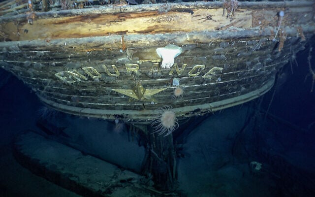 The stern of the Endurance (Falklands Maritime Heritage Trust and National Geographic)