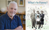 David Sipress and cover of memoir 'What's So Funny?' (Photo by Nina Subin, cover courtesy of Mariner Books/ via JTA)