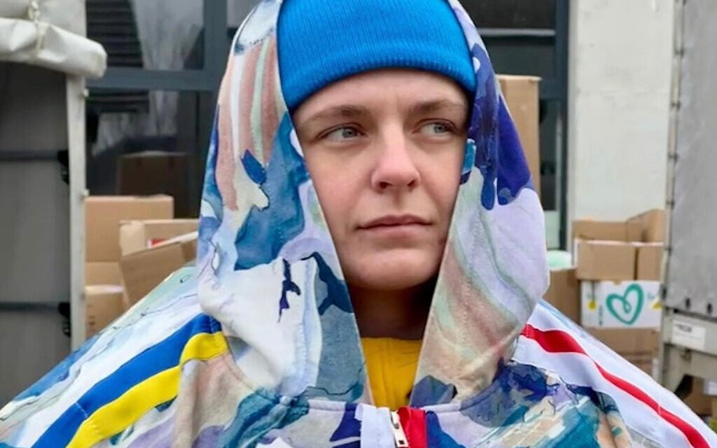 'Dreamworld' cape designed for volunteers with 'Stewardesses of Peace' on the Poland-Ukraine border. Joint project of RISK Made in Warsaw and  artist-activist Jana Szostak. (Courtesy of RISK Made in Warsaw)