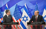 Prime Minister Naftali Bennett (right) with US Secretary of State Anthony Blinken at the Prime Minister's Office in Jerusalem on March 27, 2021. (Kobi Gideon/GPO)