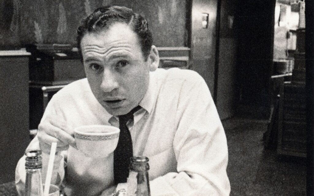 Mel Brooks drinking coffee photographed by Carl Reiner circa 1950-1954 in The Automat while the two were writers for 'Your Show of Shows'. (A Slice of Pie Productions)