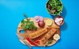 Israeli startup Plantish makes 3D-printed, whole-cut, plant-based salmon fillets. (Afik Gabay)