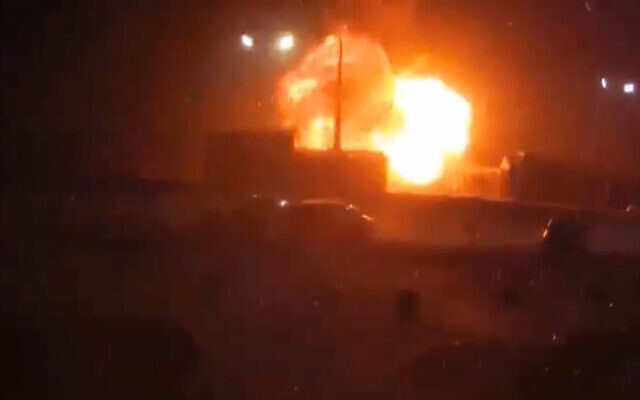 An airstrike on Kyiv. (Screenshot/Twitter)