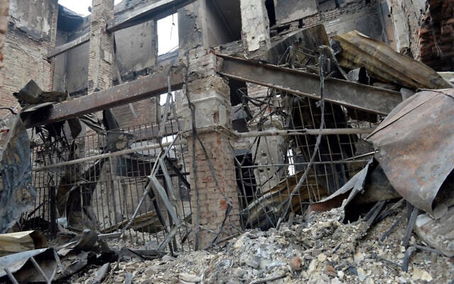 A destroyed school near the center of Ukrainian city of Kharkiv, February 28, 2022. (Sergey Bobok/AFP) A destroyed school near the center of Ukrainian city of Kharkiv, February 28, 2022. (Sergey Bobok/AFP)