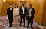 Members of the Adalah rights group delegation are seen in Jordan after meeting with a United Nations probe into war crimes in the Israeli-Palestinian conflict on March 31, 2022. (Courtesy: Adalah)