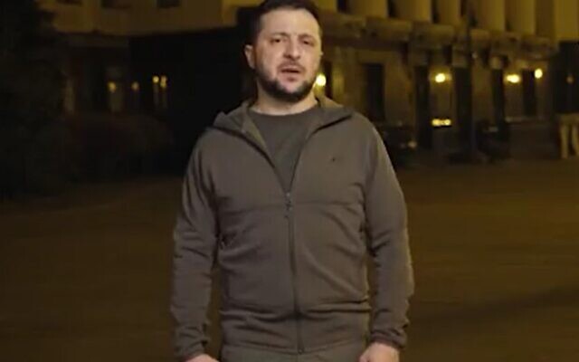 Ukrainian President Volodymyr Zelensky calls on people around the world to come out and protest against Russia in an Enlish-Language video on March 24, 2022 (Screencapture/Twitter) Ukrainian President Volodymyr Zelensky calls on people around the world to come out and protest against Russia in an Enlish-Language video on March 24, 2022 (Screencapture/Twitter)