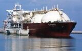 This undated file photo shows a Qatari liquid natural gas (LNG) tanker ship being loaded up with LNG at Ras Laffan Sea Port, northern Qatar. (AP Photo)