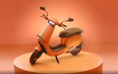An electric scooter by Indian two-wheeler maker Ola Electric. (Screenshot)
