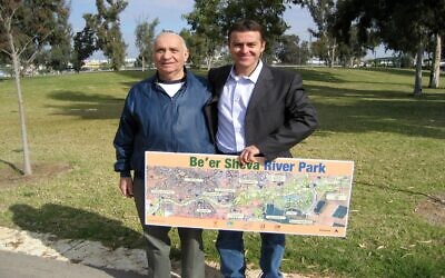 Bob Levine pictured at JNF-USA’s Be’er Sheva River Park (Credit: JNF-USA)