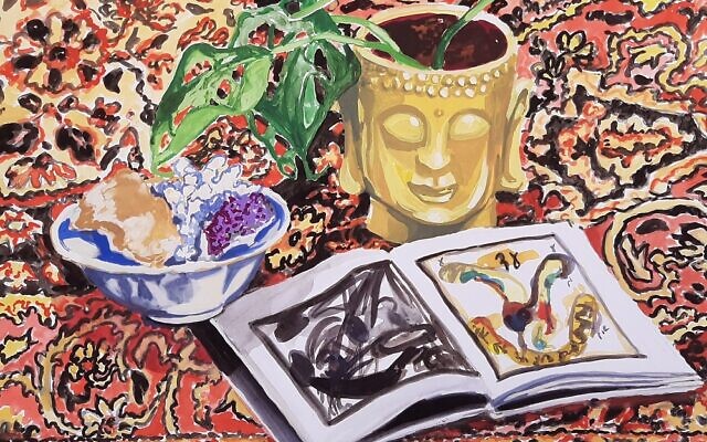 Artwork by Diana Kogan, gouache on paper, one of the pieces being donated for a Sotheby's sale to support Ukrainian refugees and artists (Courtesy Diana Kogan)
