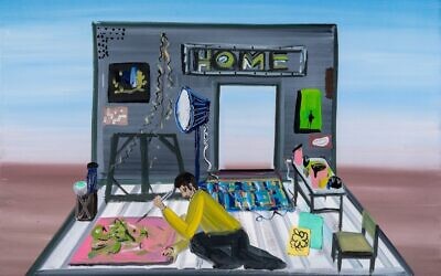 'Home 2018' by Shai Azoulay, oil on canvas, one of the pieces being donated for a Sotheby's sale to support Ukrainian refugees and artists (Courtesy Reuven Yisrael)